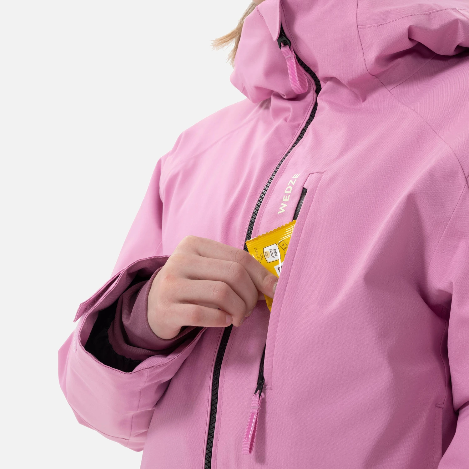 WEDZE Kids’ Ski Jacket - 550 Pink 5 WEDZE Kids’ Ski Jacket - 550 Pink - Image 5