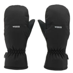 WEDZE Kids’ Downhill Ski Mittens - 100 Black -WEDZE SHOP kids ski mittens mi 100 jr black 2