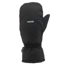 WEDZE Kids’ Downhill Ski Mittens - 100 Black