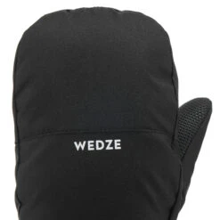 WEDZE Kids’ Downhill Ski Mittens - 100 Black -WEDZE SHOP kids ski mittens mi 100 jr black 3