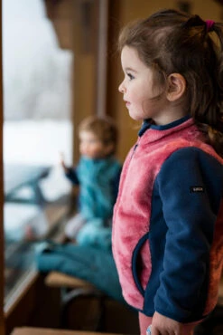 WEDZE Kids' Ski Fleece Jacket - Midwarm Pink -WEDZE SHOP kids ski sled fleece jacket midwarm pink 5