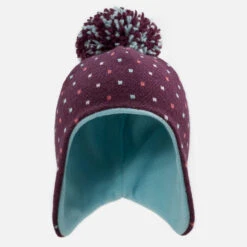 WEDZE Kids' Ski Hat - Warm Purple -WEDZE SHOP kids ski sled hat simple warm purple blue 2