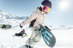 Kids' Snowboard Bib Pants - BIB 500 Beige -WEDZE SHOP kids snowboard bib pants bib 500 beige 17