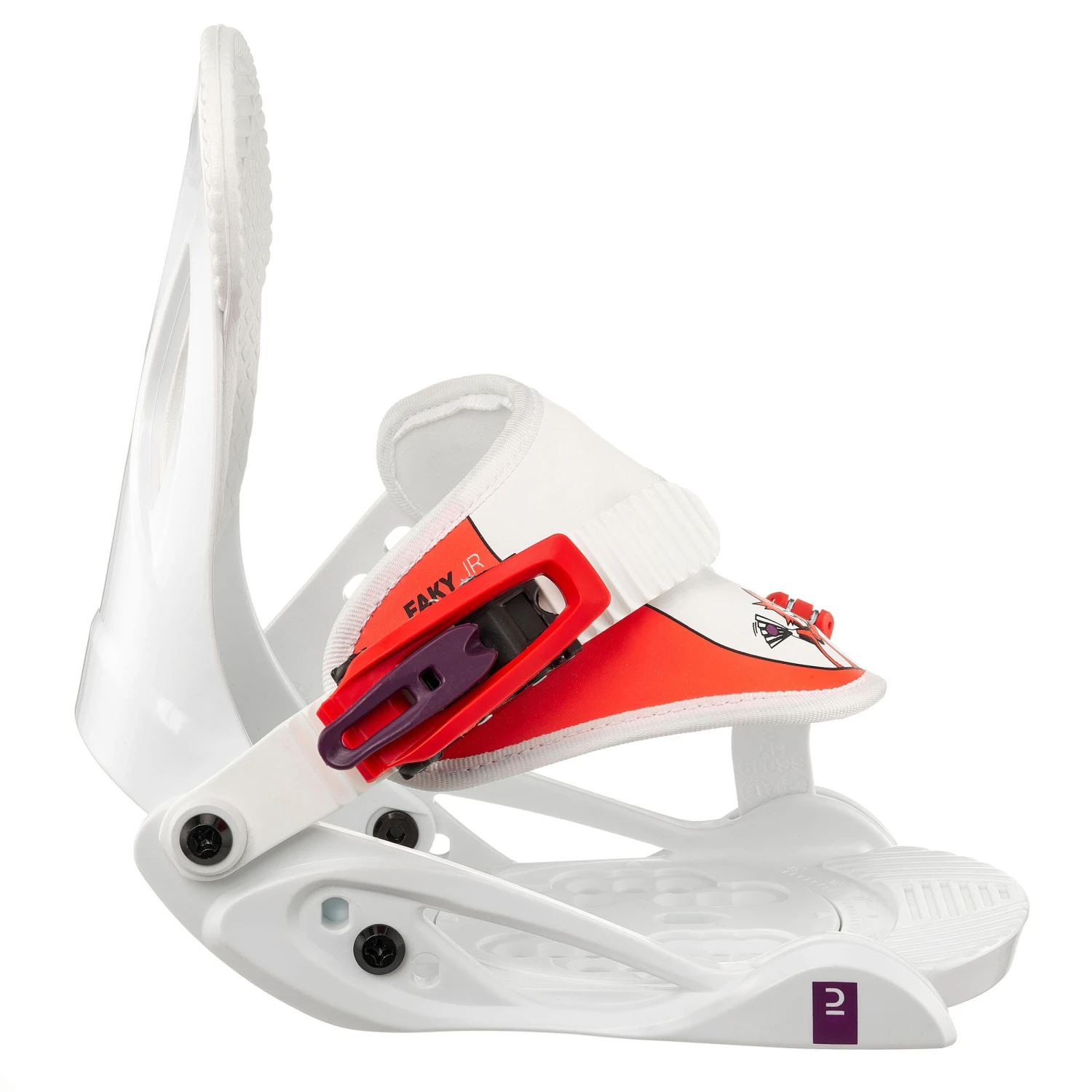 Kids’ Snowboard Bindings XS - Faky White/Red 2 Kids’ Snowboard Bindings XS - Faky White/Red - Image 2