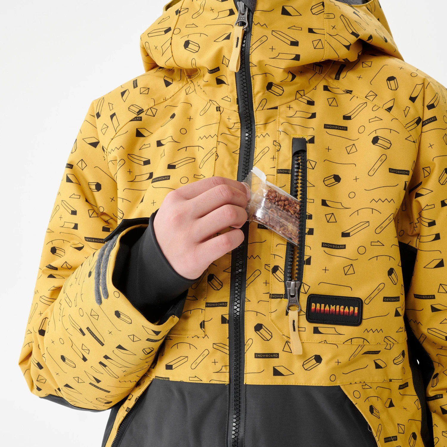 Kids’ Snowboard Jacket – SNB 500 Yellow 11 Kids’ Snowboard Jacket – SNB 500 Yellow - Image 11