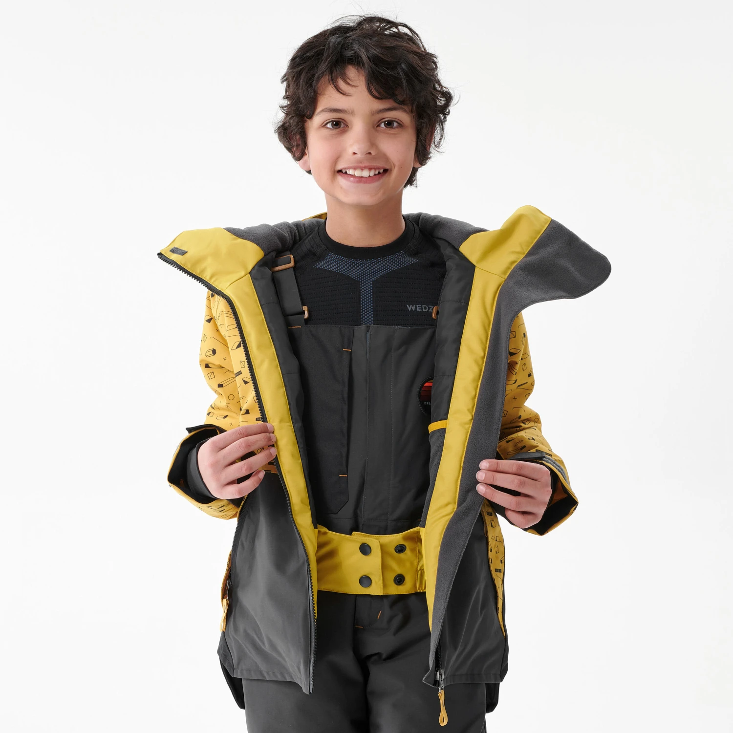 Kids’ Snowboard Jacket – SNB 500 Yellow 13 Kids’ Snowboard Jacket – SNB 500 Yellow - Image 13