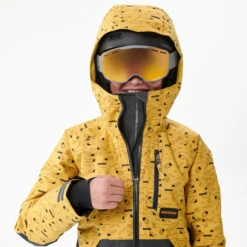Kids’ Snowboard Jacket – SNB 500 Yellow 23 Kids’ Snowboard Jacket – SNB 500 Yellow -WEDZE SHOP kids snowboard jacket snb 500 yellow 4