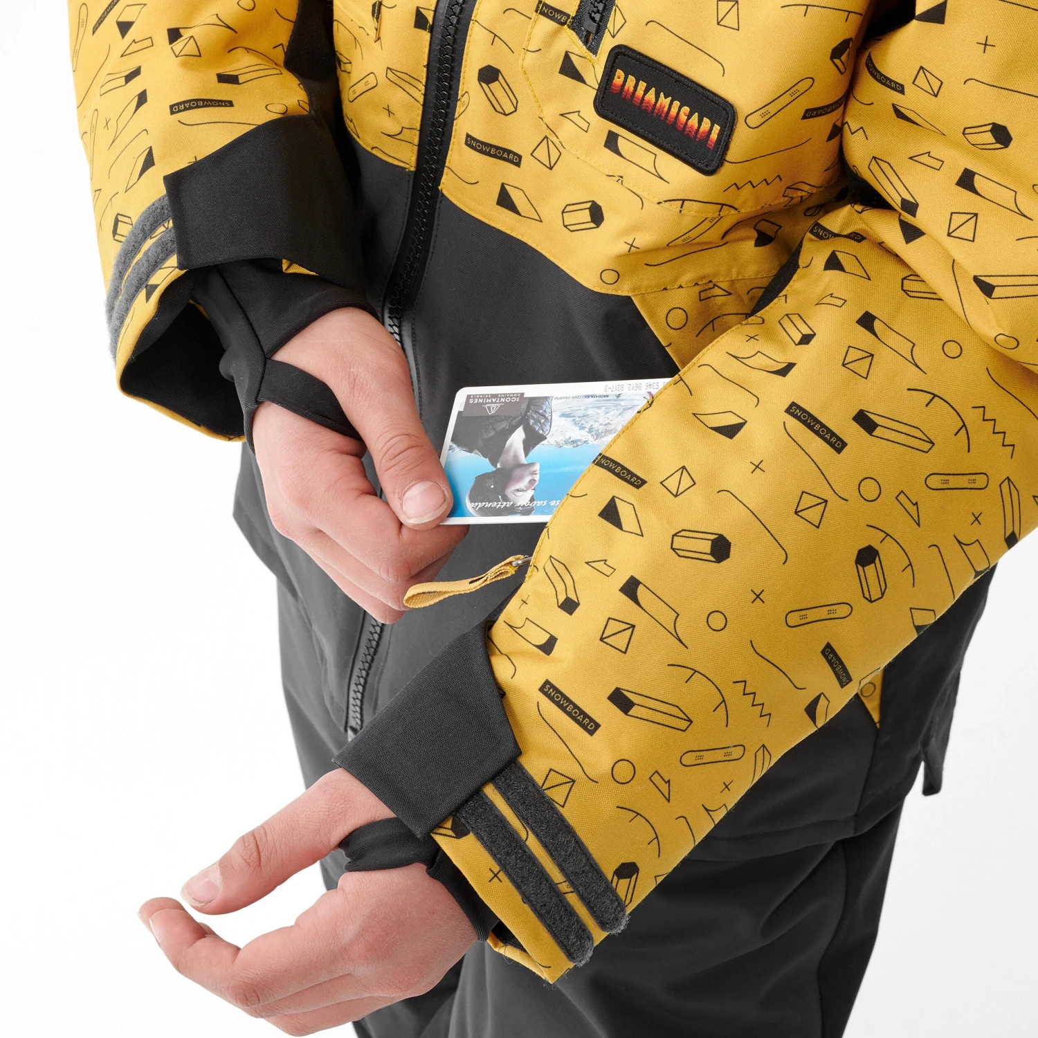 Kids’ Snowboard Jacket – SNB 500 Yellow 9 Kids’ Snowboard Jacket – SNB 500 Yellow - Image 9