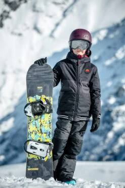 Kids’ Snowboard Jacket – SNB 100 Black -WEDZE SHOP kids snowboard ski jacket snb 100 black 12