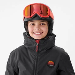 Kids’ Snowboard Jacket – SNB 100 Black -WEDZE SHOP kids snowboard ski jacket snb 100 black 8