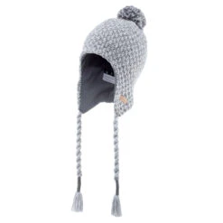 WEDZE Kids' Timeless Peruvian Ski Hat - Grey -WEDZE SHOP kids timeless peruvian ski hat grey 2