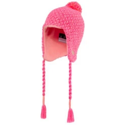 WEDZE Kids' Timeless Ski Peruvian Hat - Pink -WEDZE SHOP kids timeless ski peruvian hat pink 3