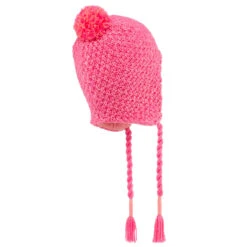 WEDZE Kids' Timeless Ski Peruvian Hat - Pink -WEDZE SHOP kids timeless ski peruvian hat pink 4