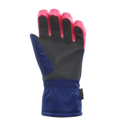 WEDZE Kids' Waterproof Ski Gloves - 100 Pink/Blue -WEDZE SHOP kids waterproof ski gloves 100 pink blue 2