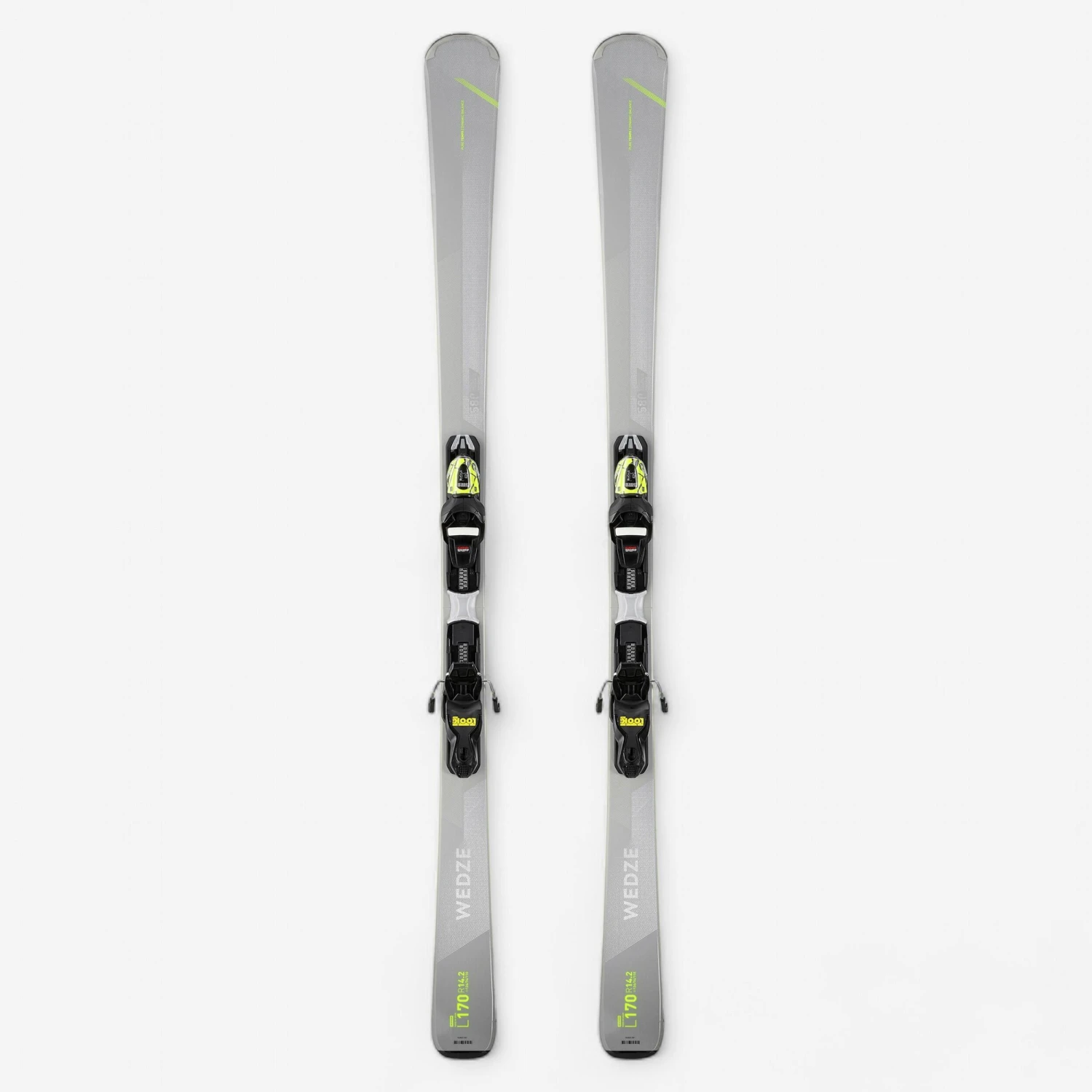 WEDZE Men’s Downhill Skis With Bindings - Boost 580 Grey 1 WEDZE Men’s Downhill Skis With Bindings - Boost 580 Grey