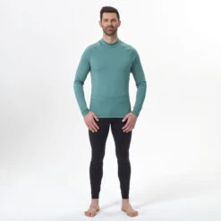 WEDZE Men's Ski Base Layer Top - BL 500 Green -WEDZE SHOP men s ski base layer top bl 500 green 2