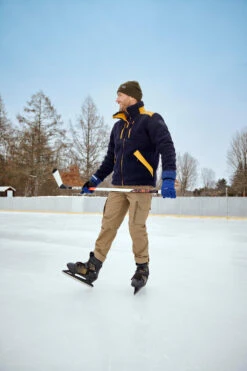 Men's Warm Ice Skates - FIT 520 Warm Black/Yellow -WEDZE SHOP men s warm ice skates fit 520 warm black yellow 10