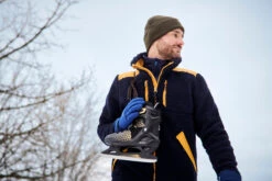 Men's Warm Ice Skates - FIT 520 Warm Black/Yellow -WEDZE SHOP men s warm ice skates fit 520 warm black yellow 11