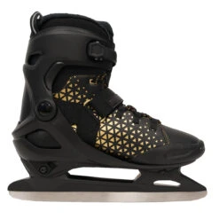 Men's Warm Ice Skates - FIT 520 Warm Black/Yellow -WEDZE SHOP men s warm ice skates fit 520 warm black yellow 4