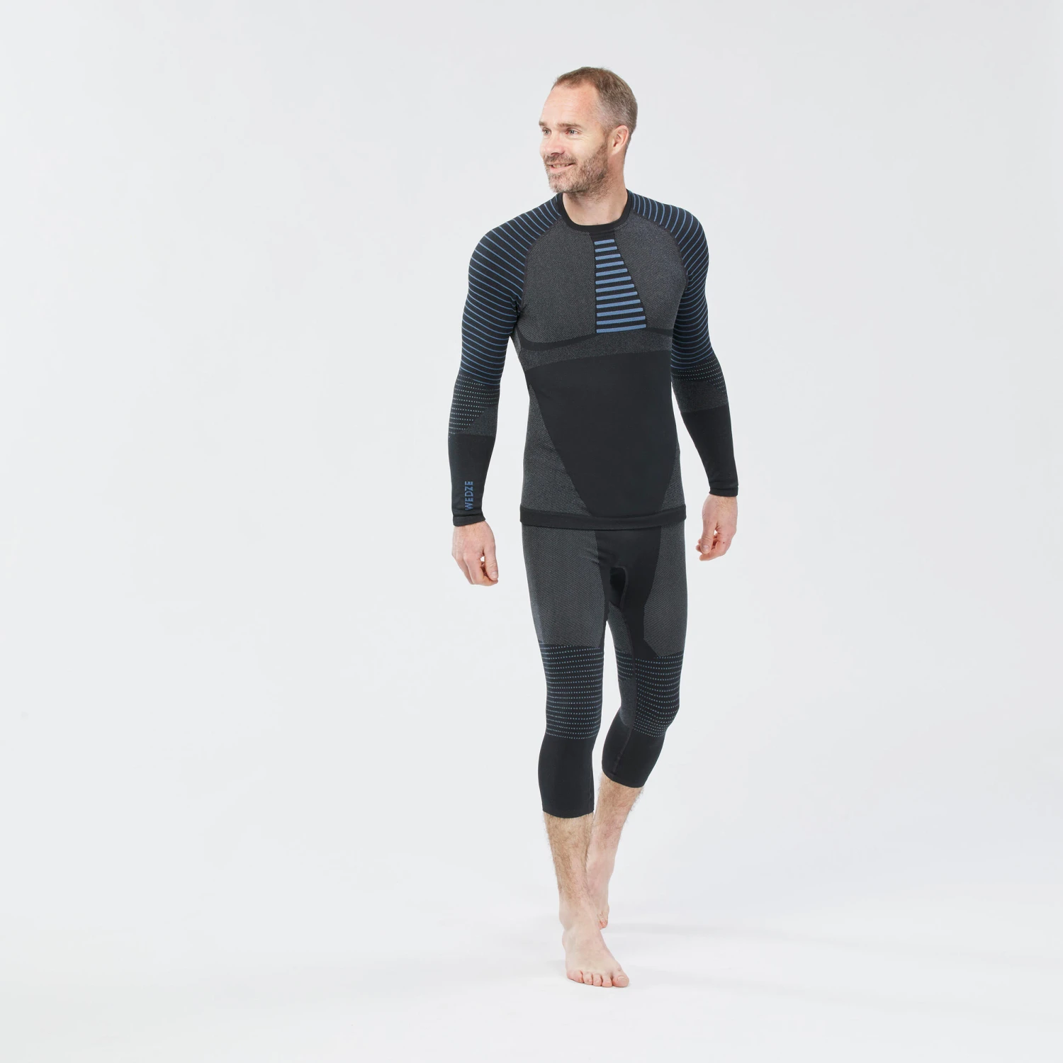 WEDZE Men’s Ski Base Layer Top - BL 980 Blue/Grey 3 WEDZE Men’s Ski Base Layer Top - BL 980 Blue/Grey - Image 3
