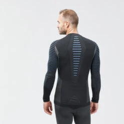 WEDZE Men’s Ski Base Layer Top - BL 980 Blue/Grey 11 WEDZE Men’s Ski Base Layer Top - BL 980 Blue/Grey -WEDZE SHOP men seamless ski base layer top bl 980 blue grey 3