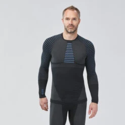 WEDZE Men’s Ski Base Layer Top - BL 980 Blue/Grey 15 WEDZE Men’s Ski Base Layer Top - BL 980 Blue/Grey -WEDZE SHOP men seamless ski base layer top bl 980 blue grey 7