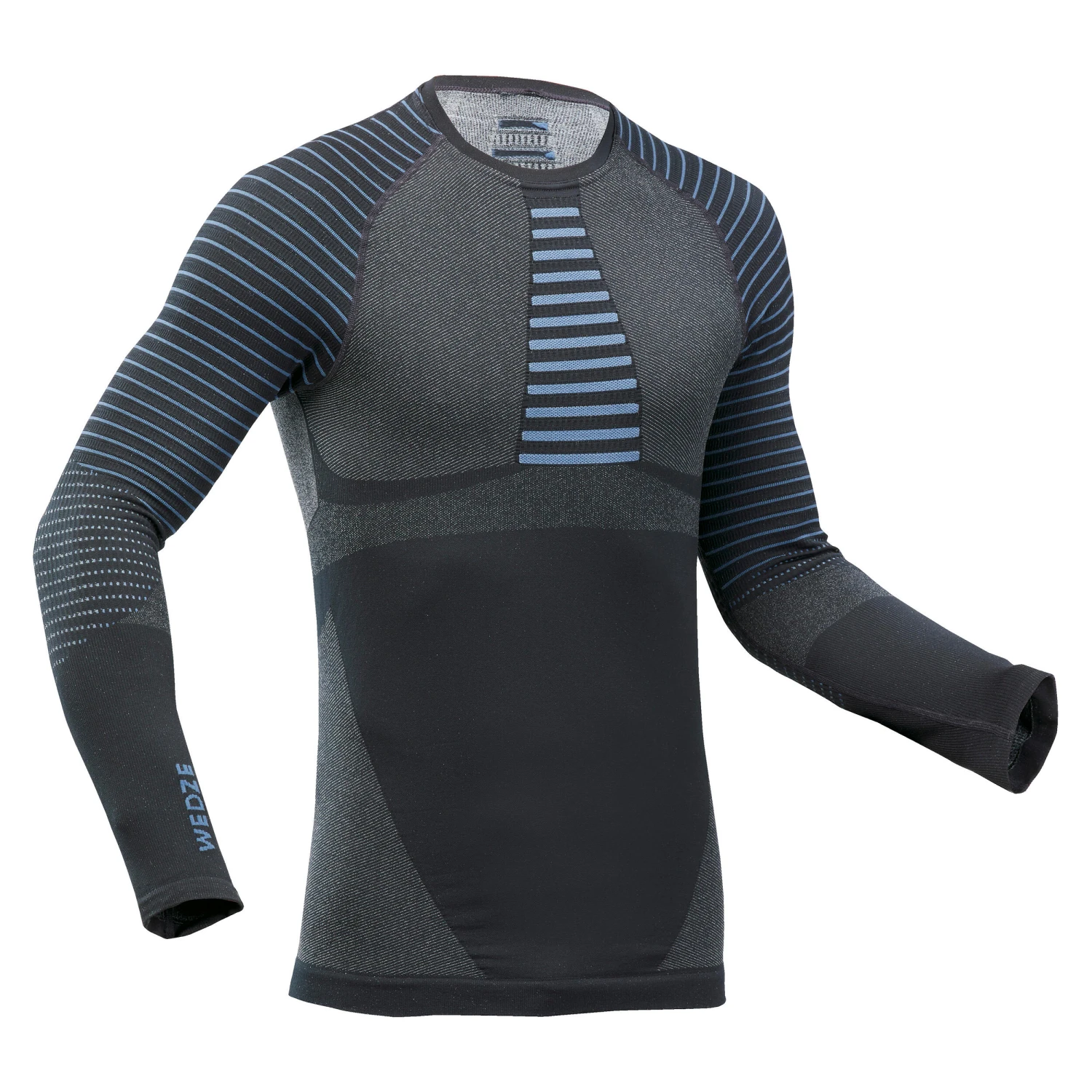 WEDZE Men’s Ski Base Layer Top - BL 980 Blue/Grey 1 WEDZE Men’s Ski Base Layer Top - BL 980 Blue/Grey