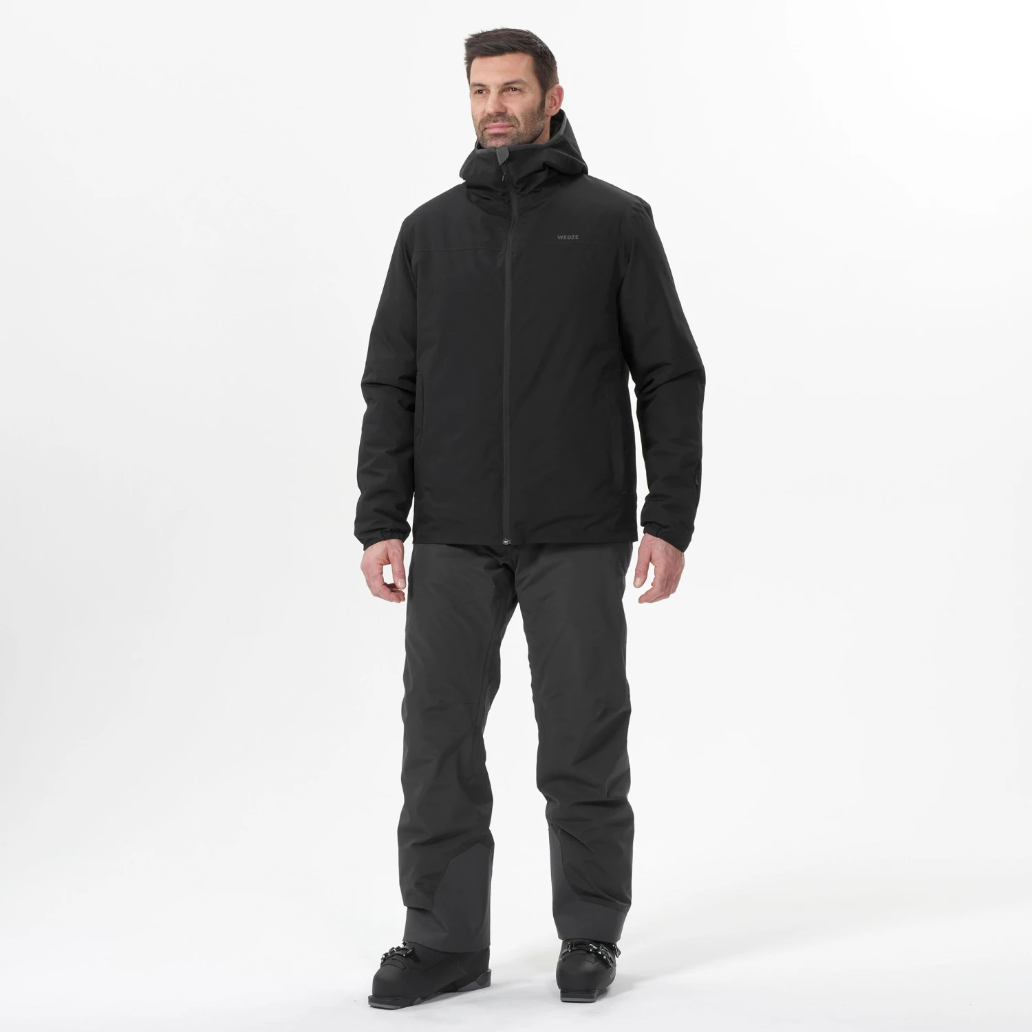 WEDZE Men’s Downhill Ski Jacket - 100 Black 2 WEDZE Men’s Downhill Ski Jacket - 100 Black - Image 2