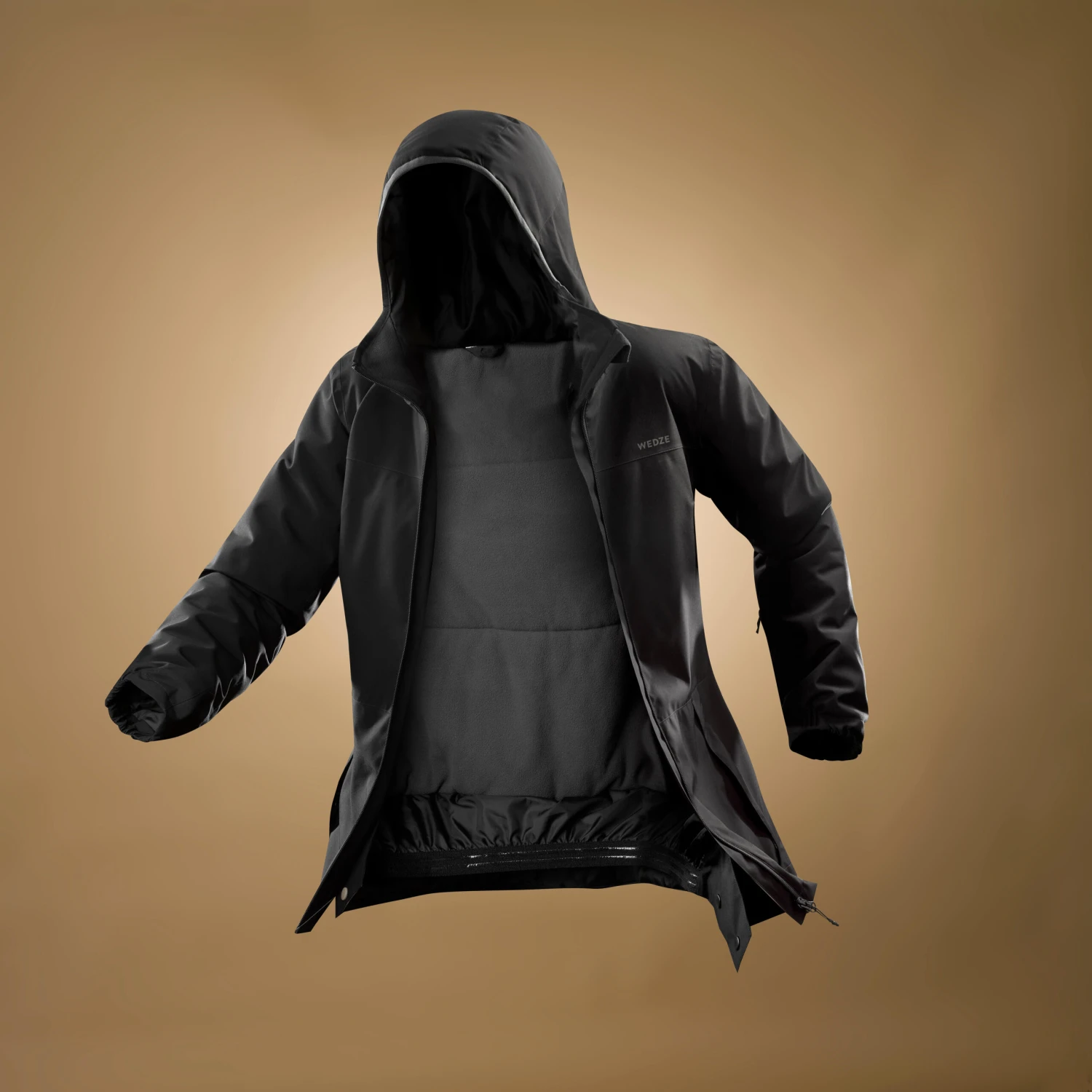 WEDZE Men’s Downhill Ski Jacket - 100 Black 10 WEDZE Men’s Downhill Ski Jacket - 100 Black - Image 10