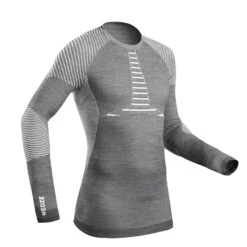 WEDZE Men’s Ski Base Layer Top - BL 980 Grey