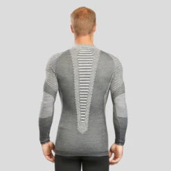 WEDZE Men’s Ski Base Layer Top - BL 980 Grey -WEDZE SHOP mens merino wool ski seamless base layer top 900 grey 6