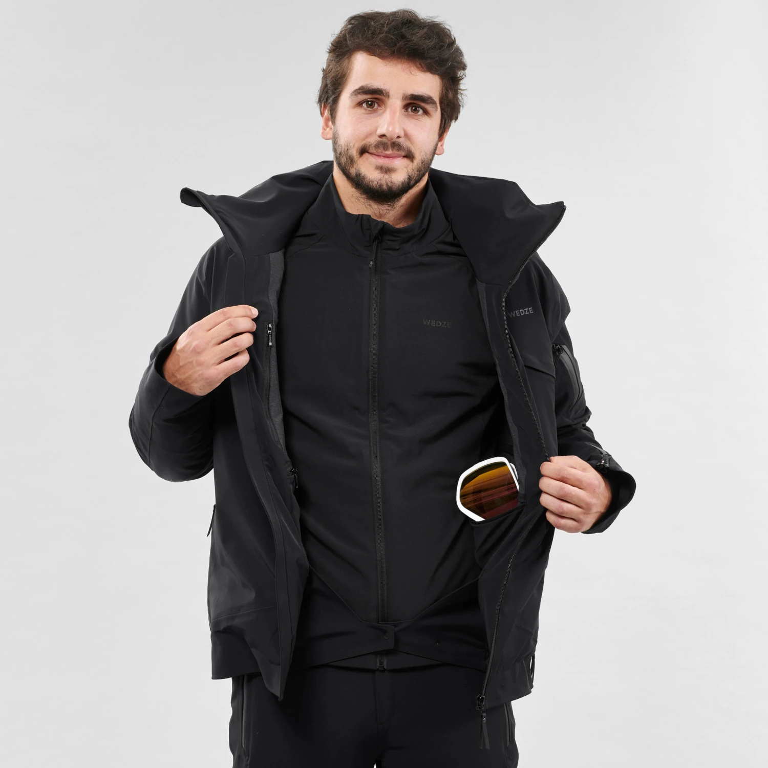 WEDZE Men’s Ski Jacket - 980 Black 5 WEDZE Men’s Ski Jacket - 980 Black - Image 5