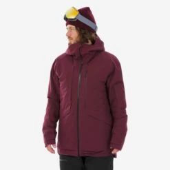 WEDZE Men’s Ski Jacket - FR 100 Burgundy