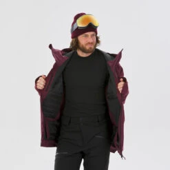 WEDZE Men’s Ski Jacket - FR 100 Burgundy -WEDZE SHOP mens ski jacket fr100 burgundy 6