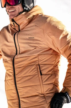 WEDZE Men’s Ski Mid-Length Jacket - Warm 100 Brown 29 WEDZE Men’s Ski Mid-Length Jacket - Warm 100 Brown -WEDZE SHOP mens ski mid length jacket warm 100 brown 14