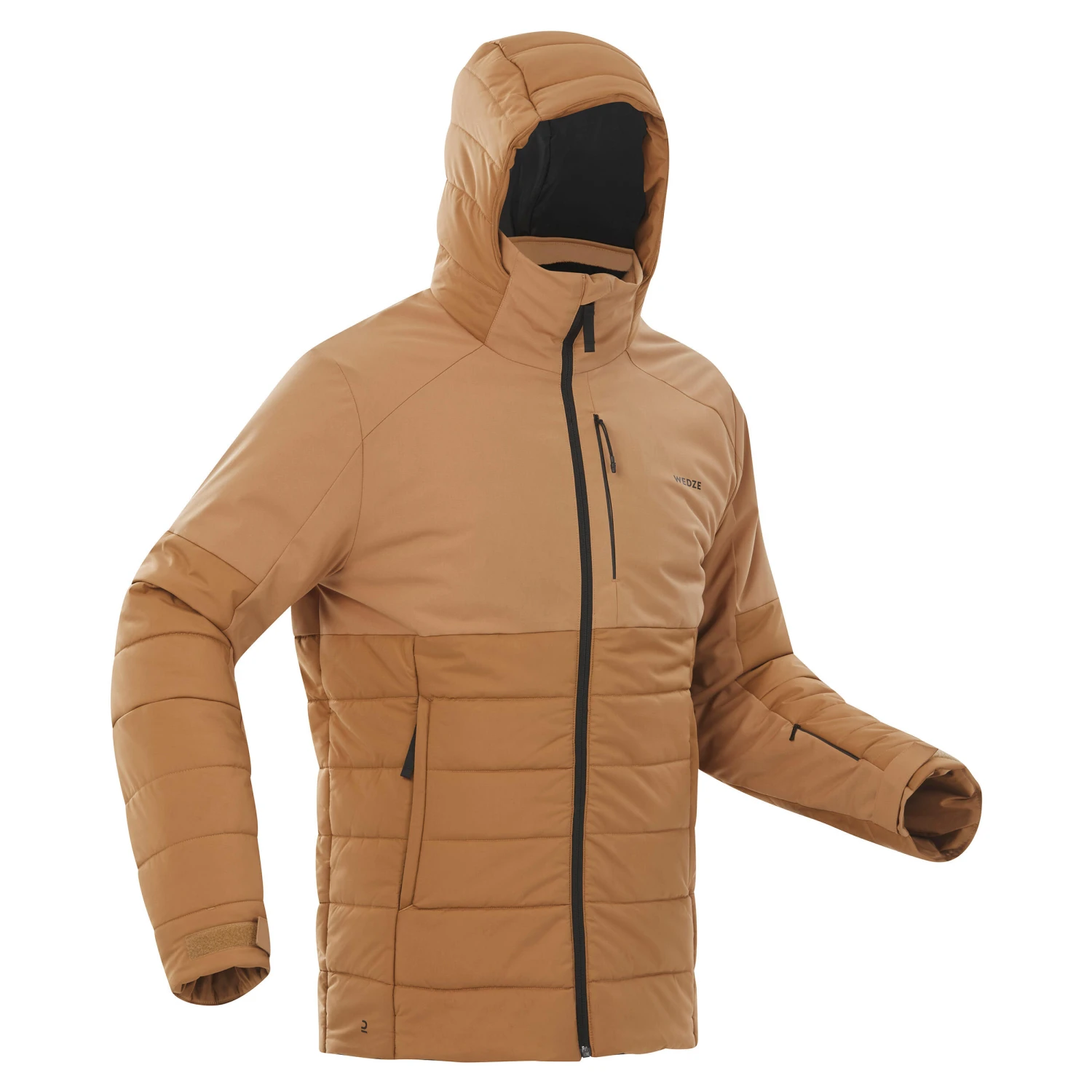 WEDZE Men’s Ski Mid-Length Jacket - Warm 100 Brown 1 WEDZE Men’s Ski Mid-Length Jacket - Warm 100 Brown