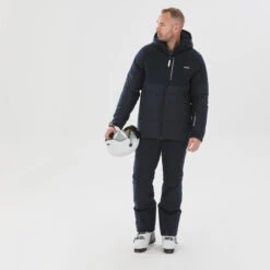 WEDZE Men’s Ski Mid-Length Jacket – Warm 100 Navy Blue -WEDZE SHOP mens ski mid length jacket warm 100 navy blue 3