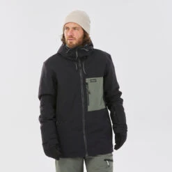 Men’s Snowboard Jacket - SNB 500 Black/Khaki