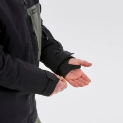 Men’s Snowboard Jacket - SNB 500 Black/Khaki -WEDZE SHOP mens snowboard jacket snb500 black khaki 7