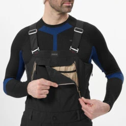 Men's Snowboard And Ski Bib Pants – SNB 900 Black -WEDZE SHOP snowboard and ski bib pants snb 900 black 3