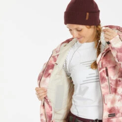 Women's Snowboard And Ski Jacket - 100 Pink -WEDZE SHOP snowboard ski jacket snb 100 pink 6