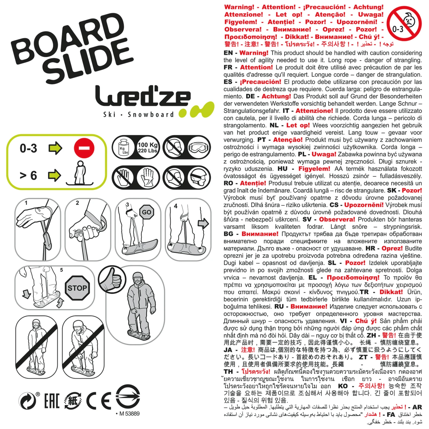 WEDZE Snowskate - BoardSlide Black/Red 10 WEDZE Snowskate - BoardSlide Black/Red - Image 10