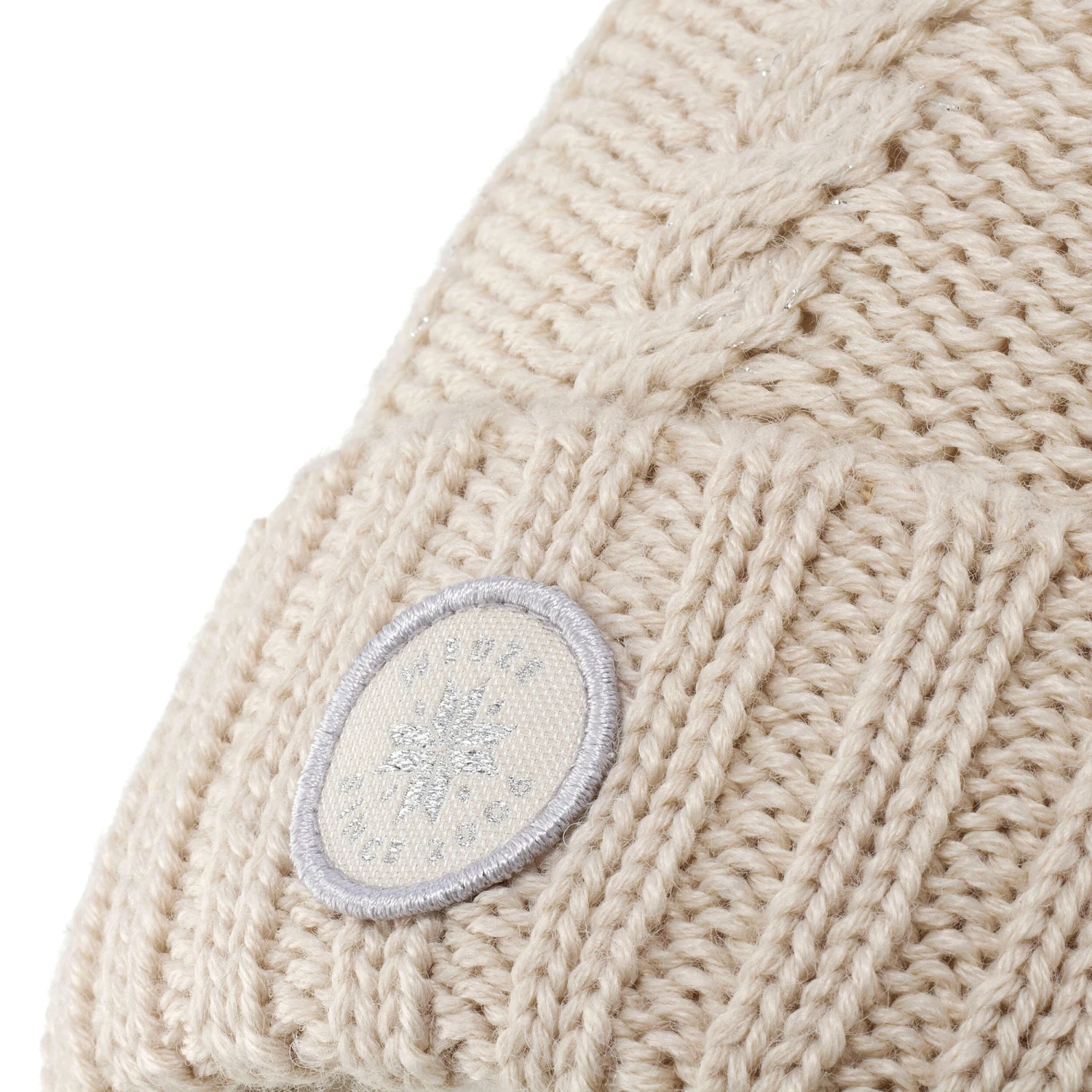 WEDZE Women's Cable-Knit Wool Hat With Pompom - Cream 6 WEDZE Women's Cable-Knit Wool Hat With Pompom - Cream - Image 6