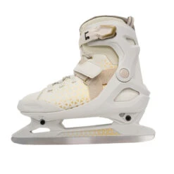 Women's Ice Skates - FIT 520 Warm White/Brown -WEDZE SHOP women s ice skates fit 520 warm white brown 2
