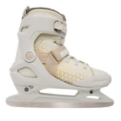 Women's Ice Skates - FIT 520 Warm White/Brown -WEDZE SHOP women s ice skates fit 520 warm white brown 3