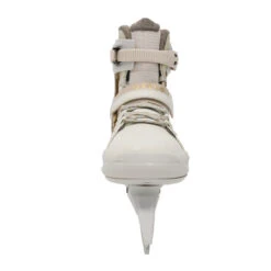 Women's Ice Skates - FIT 520 Warm White/Brown -WEDZE SHOP women s ice skates fit 520 warm white brown 4