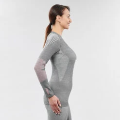 WEDZE Women’s Ski Base Layer Top - BL 900 Grey -WEDZE SHOP women s merino ski base layer top bl 980 grey 2