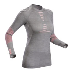 WEDZE Women’s Ski Base Layer Top - BL 900 Grey