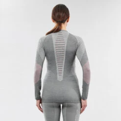 WEDZE Women’s Ski Base Layer Top - BL 900 Grey -WEDZE SHOP women s merino ski base layer top bl 980 grey 3