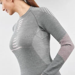 WEDZE Women’s Ski Base Layer Top - BL 900 Grey -WEDZE SHOP women s merino ski base layer top bl 980 grey 4